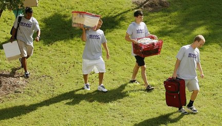freshman, college, parents, dorm room, moving day, 